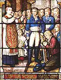 Église du Pin-en-MaugesVitrail représentant Maurice Joseph Gigost d'Elbée.