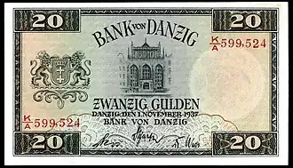 Un billet de 20 florins.