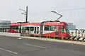 Le tram United n° 203 arrivant à son terminus Union Station.