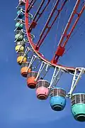 Détail de la grande roue Daikanransha, sur l'île d'Odaiba. Août 2018.