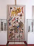 Symbole du lion sur une tenture à motifs appliqués(musée Théodore Monod d'Art africain, Dakar).