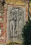 Dalle des époux de Salmier-de Havrech du XVIIe&nbsp;siècle, provenant de la chapelle ND de Hosden(t).