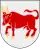 Armoiries de la province suédoise de Dalsland, représentant un taureau rouge aux cornes et sabots jaunes.