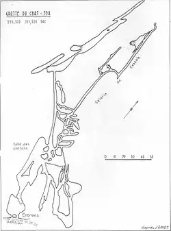 Plan de la grotte du Chat (Yves Créach).