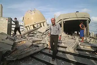 Destructions à Khan Younès à la suite des bombardements israéliens en octobre 2023.