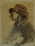 Dame au chapeau.