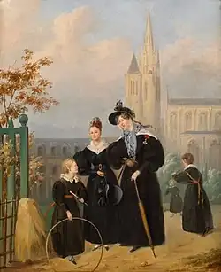 Dames éducatrices et élèves vers 1830-1840.
