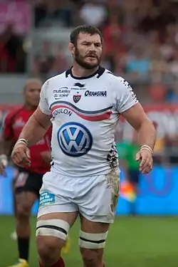Description de l'image Danie Rossouw - US Oyonnax - Rugby club toulonnais, 28th September 2013.jpg.