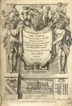 Frontispice de De animalibus insectis... (1602) d'Ulisse Aldrovandi.