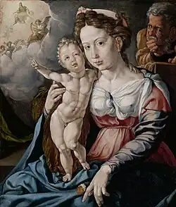 La Sainte Famille de Jan Cornelisz Vermeyen représente un Jésus à la musculature imposante