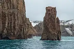 Pete's pillar, près de la pointe Fildes.