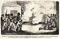 Les émeutiers repoussant les chasseurs de Baza pendant la Révolution espagnole de 1854.