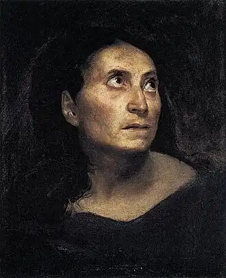 Tête de femme, Eugène Delacroix, 1824.