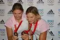 Marie Delattre et Anne Laure Viard au Club France, médaillées de Bronze (Pékin 2008).