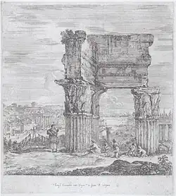 Dessin des ruines ensevelies, Stefano Della Bella, 1656.