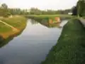 Le Démer (à gauche) se jette dans la Dyle (à droite) à Werchter.