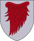 Demi-vol abaissé contourné.