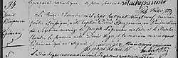 Acte de baptême de Denis Benjamin Papineau. 13 novembre 1789. Paroisse Notre-Dame de la ville de Montréal.