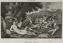 Mars et Vénus, d'après Nicolas Poussin.