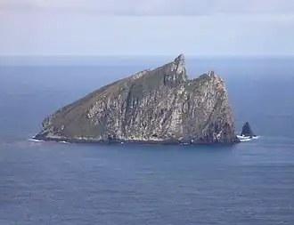 Vue aérienne de Dent Island.