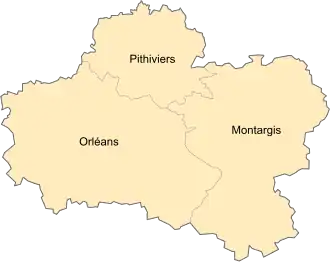carte du département du Loiret
