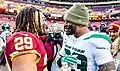 Avec Derrius Guice&nbsp;(en) des Redskins en novembre 2019.
