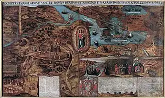 Peinture de la Description Translationis, fin du XVI°siècle, Musée du palais apostolique de Loreto