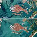 Venise est un exemple historique d'artificialisation humaine (anthropisation) d'un lagon