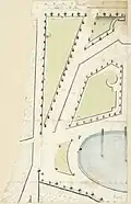 Dessin d'André Le Nôtre pour l'Ovale. Nationalmuseum de Stockholm, Suède
