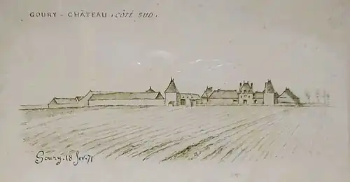 Goury - Château (côté sud), Paul Richer, 1871, musée de la guerre de 1870.