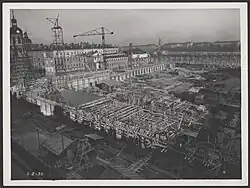 Destruction de l'Hôpital de la Charité et construction des ailes Poncet et Charité (5 février 1936)
