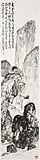 Deux luohan dans les montagnes, Whang Zhen (1867-1938), papier, encre, couleurs (pigments).
