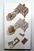 Diagramme montrant la position des vestiges du temple dans les Musées Capitolins