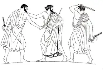 Dessin d'après le stamnos de Wurtzbourg, 475/470 AEC.