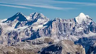 Tofana di Dentro, di Mezzo et di Rozes, vues du col dala Pieres.