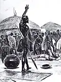 Dingane ordonnant l'exécution des voortrekkers de Retief (vers 1897).