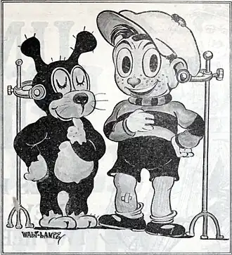 Dinky Doodle et son chien, en septembre 1924.