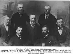 Photo noir et blanc des 7 membres importants de la compagnie