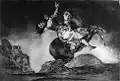 15. Francisco de Goya, Femme enlevée par un cheval, 1816-1823, eau-forte et aquatinte.