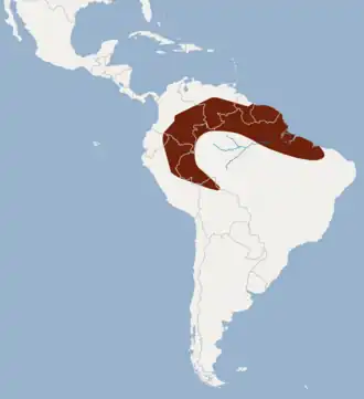 Description de l'image Distribution of Lophostoma carrikeri.png.