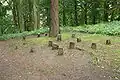 Tombes du Cimetière de chiens au Château de Kunštát, République tchèque.