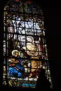 Vitrail de Madeleine Nachet de 1887 : Scène du Noli me tangere.