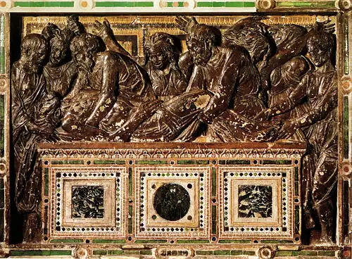 Mise au tombeau, après 1446, Calcaire, 138 x 188 cm