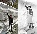 Couche de neige dans la région du Col Donner en 2011 et vers 1930.
