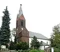 Clocher de l'église du village de Kaulsdorf&nbsp;(de)