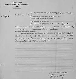 Décision de rectification de l'acte de naissance.