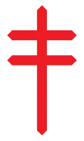 Croix rouge à deux barres (bouts pointus)
