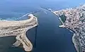 Estuaire du Douro, avec Foz do Douro à droite