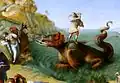 Le combat contre le dragon, présent dans le mythe de la Libération d'Andromède, est récurrent dans les allégories alchimiques.