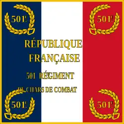 Dessin de l'avers du drapeau du 501e&nbsp;RCC.